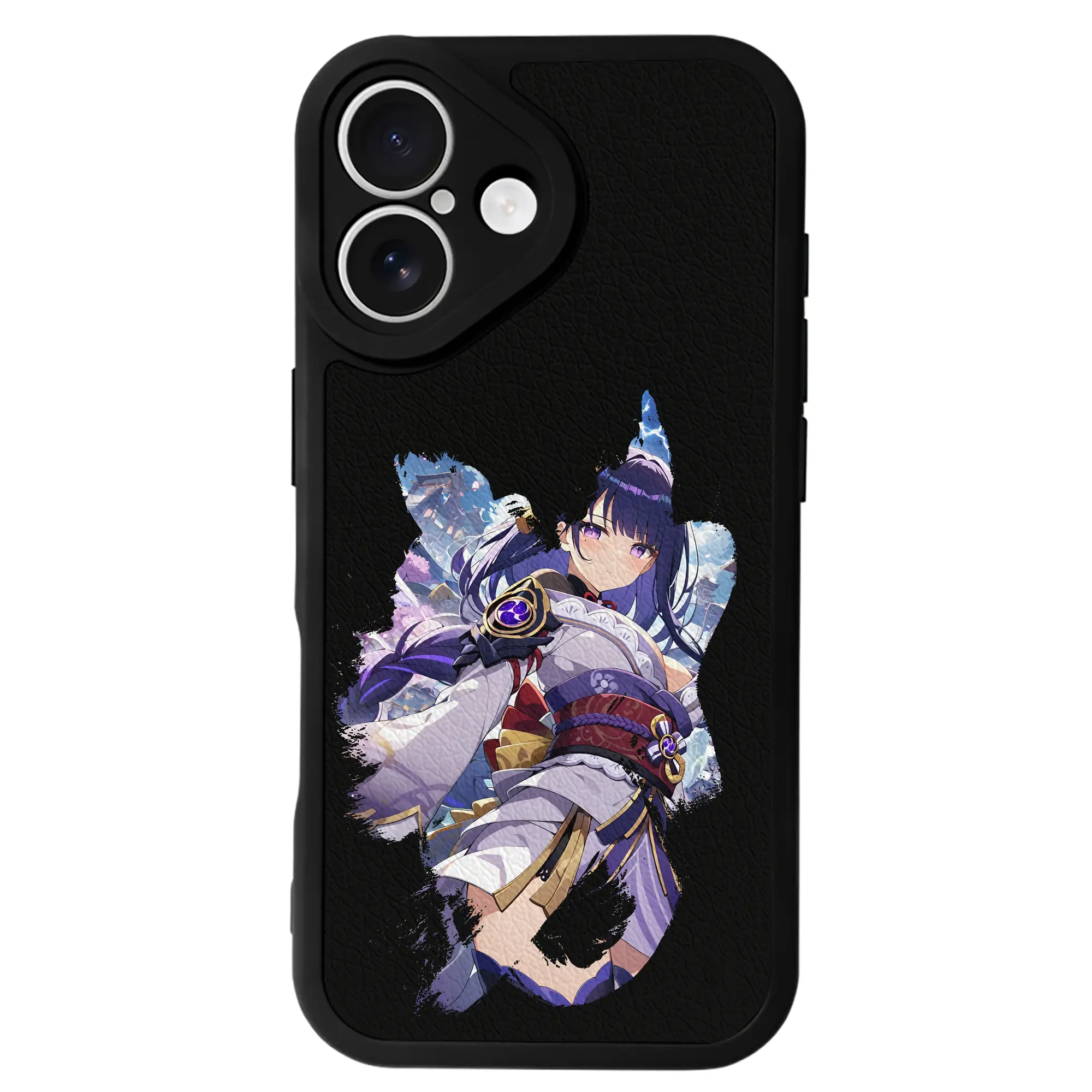 原 神 グッズ 雷電将軍 - IPhone 16シリーズ対応 ・ シリコンスマホケース ・ レザー調 ・ 高精度フィット ・ 耐衝撃 ・ ワイヤレス充電対応 ・ 精密カット